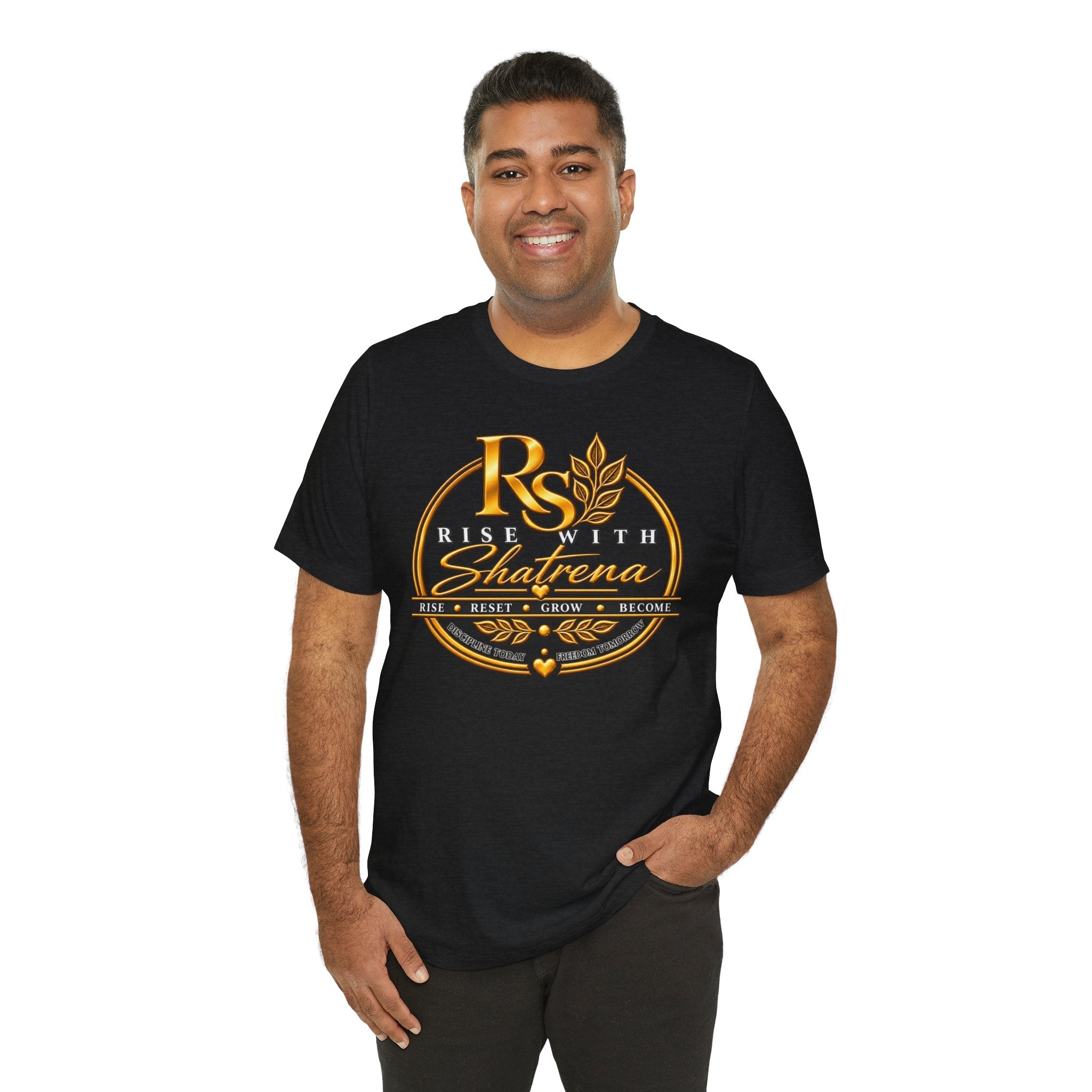 Rise With Shatrena™ Signature Logo Tee – Rise • Reset • Grow • Become