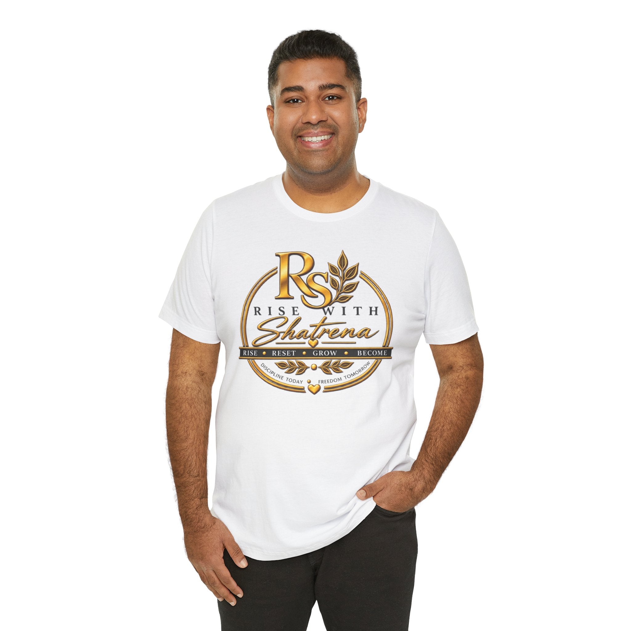 Rise With Shatrena™ Signature Logo Tee – Rise • Reset • Grow • Become