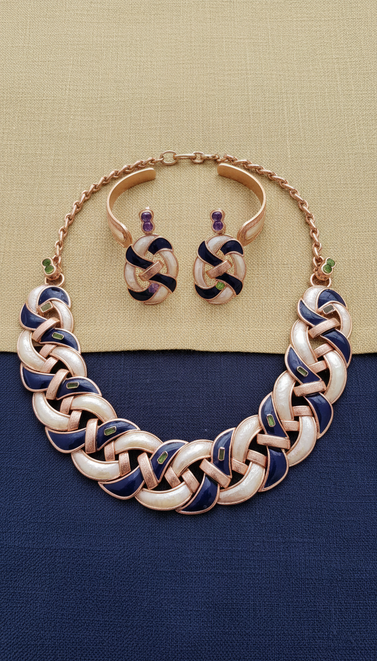 Bold Jewelry Set With Plated Metals